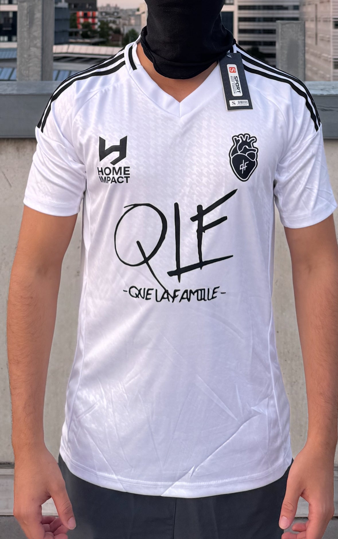 Maillot Home Impact Que La Famille Blanc Noir